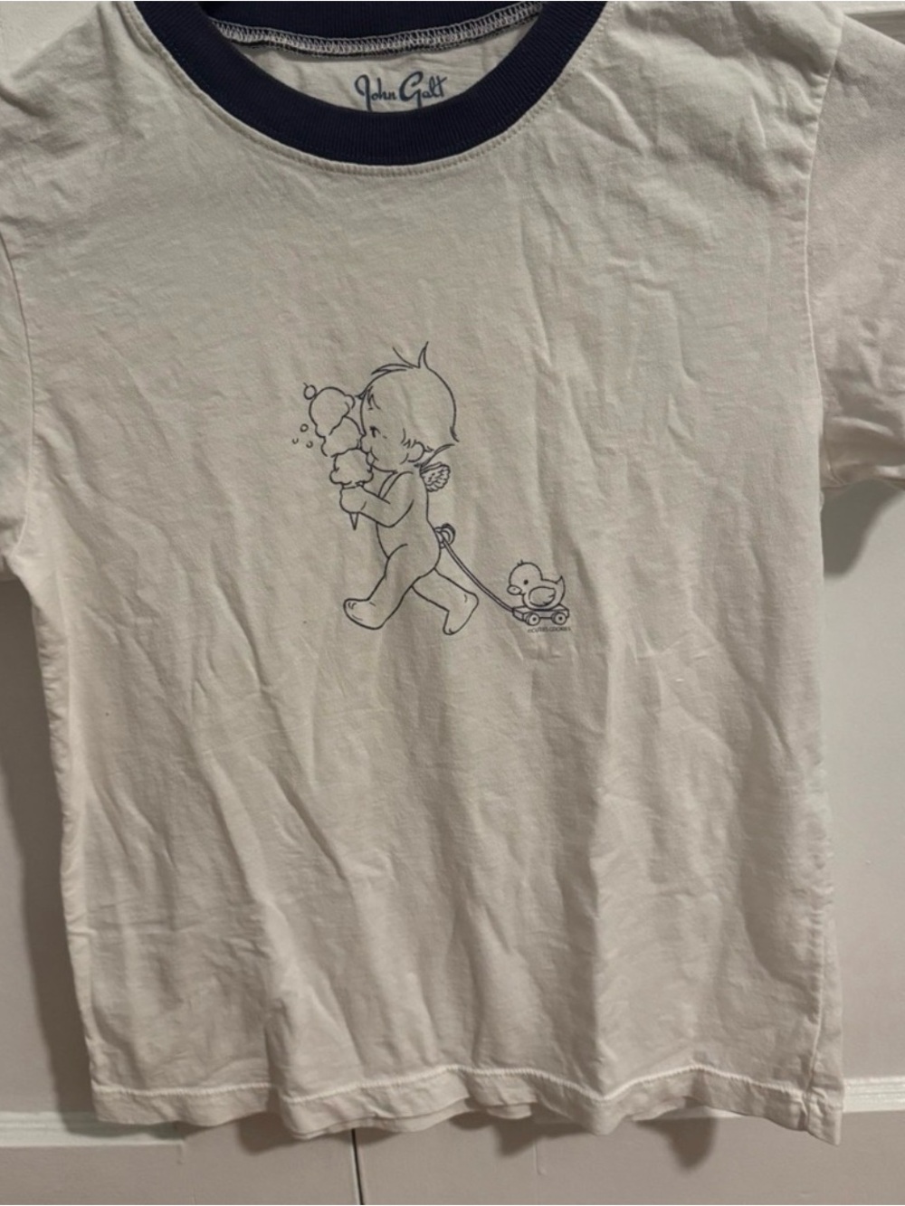 John Galt/Brandy Melville White with Navy Ringer Tee